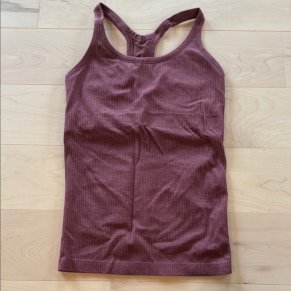 Lululemon Ribbed Burgundy Tank Top